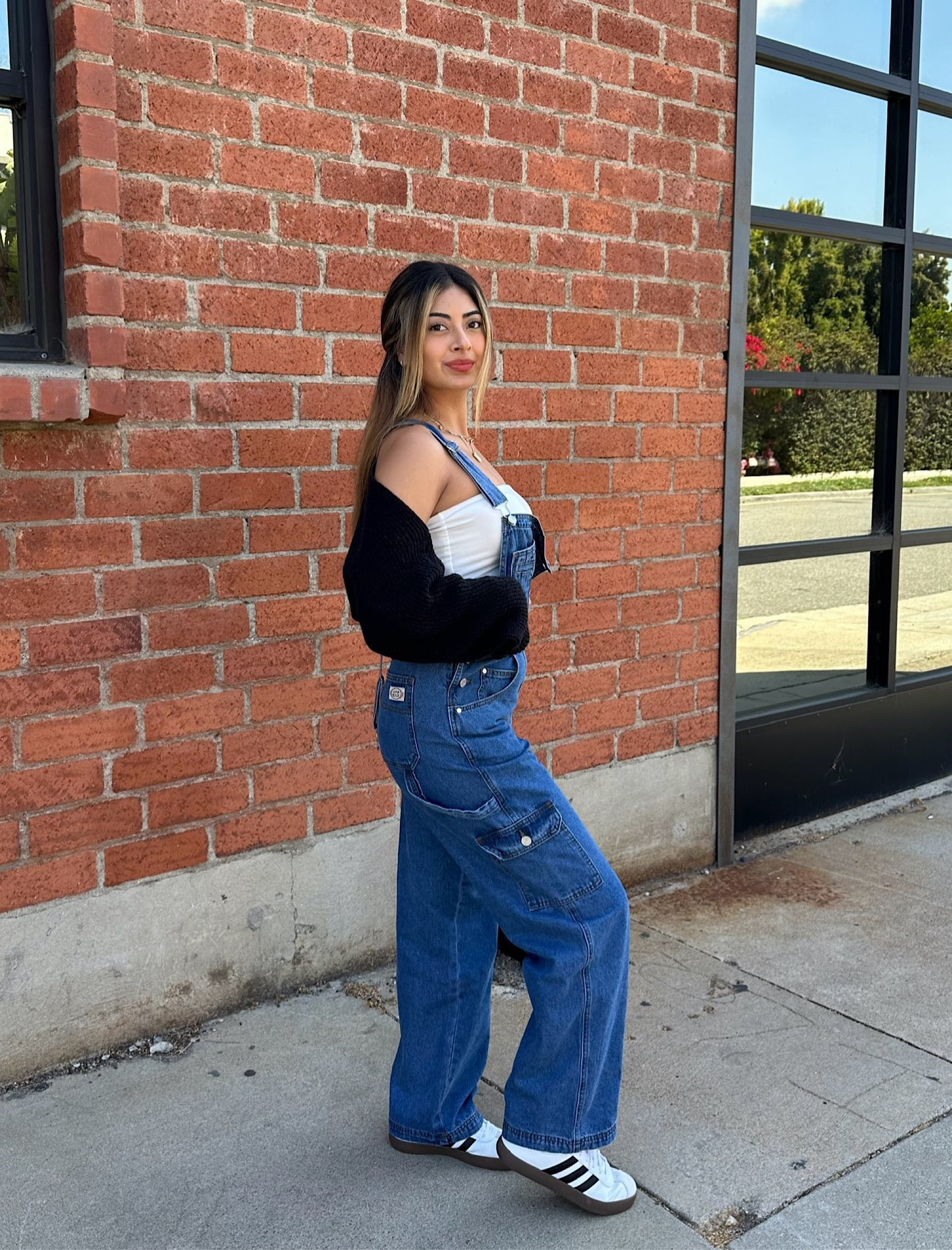 Lana Roux medium blue overalls