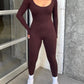 Ready to Lounge Jumpsuit (Chocolate)